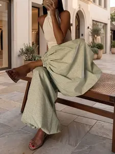 Women's Fashion Wide Leg Pants, Casual Home Bubble Pants, Beach Vacation Bubble Pants, Perfect for Daily Wear, Dates, Parties, All Seasons