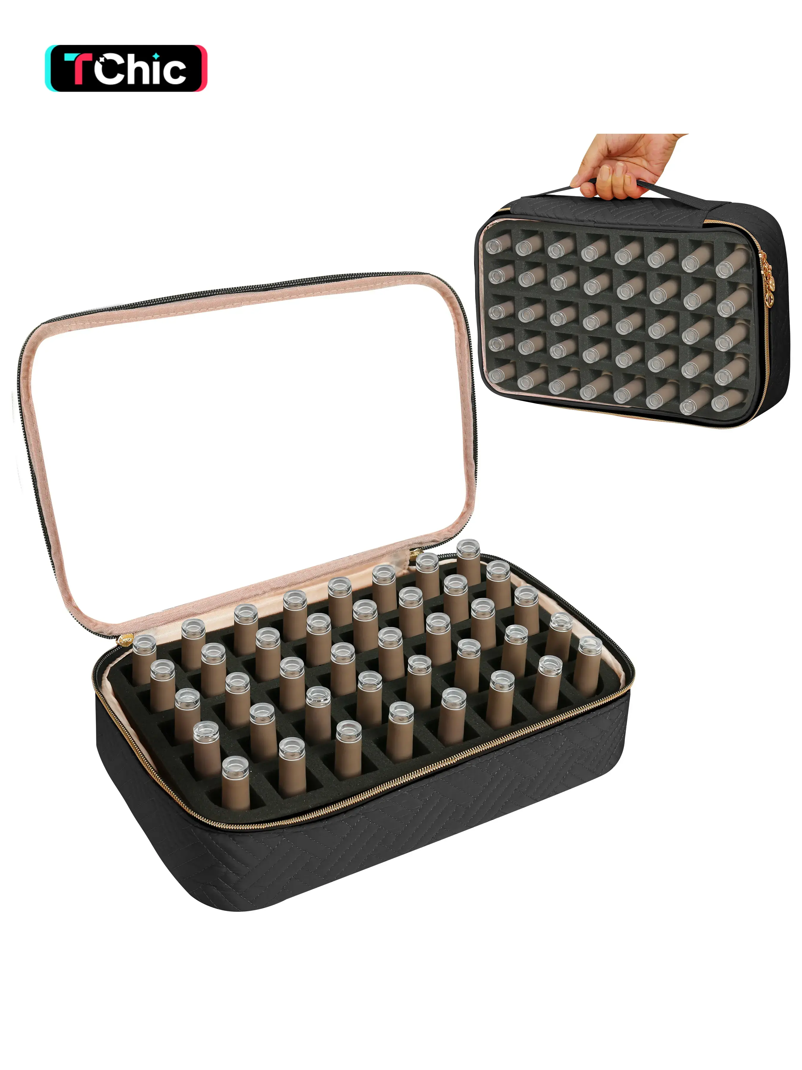 Small Clear Nail Polish Organizer Holds 40 bottles(15ml-0.5fl.oz) Nail Polish Case Multifunctional Nail Polish Bag organizer, Cosmetic Travel Makeup Bags for Women, Portable Travel Nail Tech Carrying Bag for Storage Display, halloween, Christmas and Thank