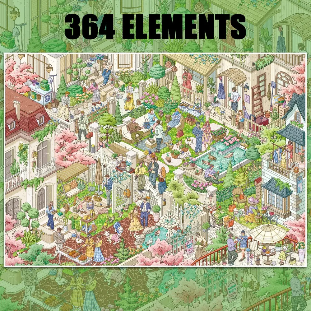 Enchanted Spring Banquet Scene-Creation Scenery Sticker Kit – Over 350+ Peel-and-Play Layered Elements for Building Dreamy Garden Picnic Tablescapes, with Stackable Cakes, Vases, and Fairy Lights for Endless Collage Fun