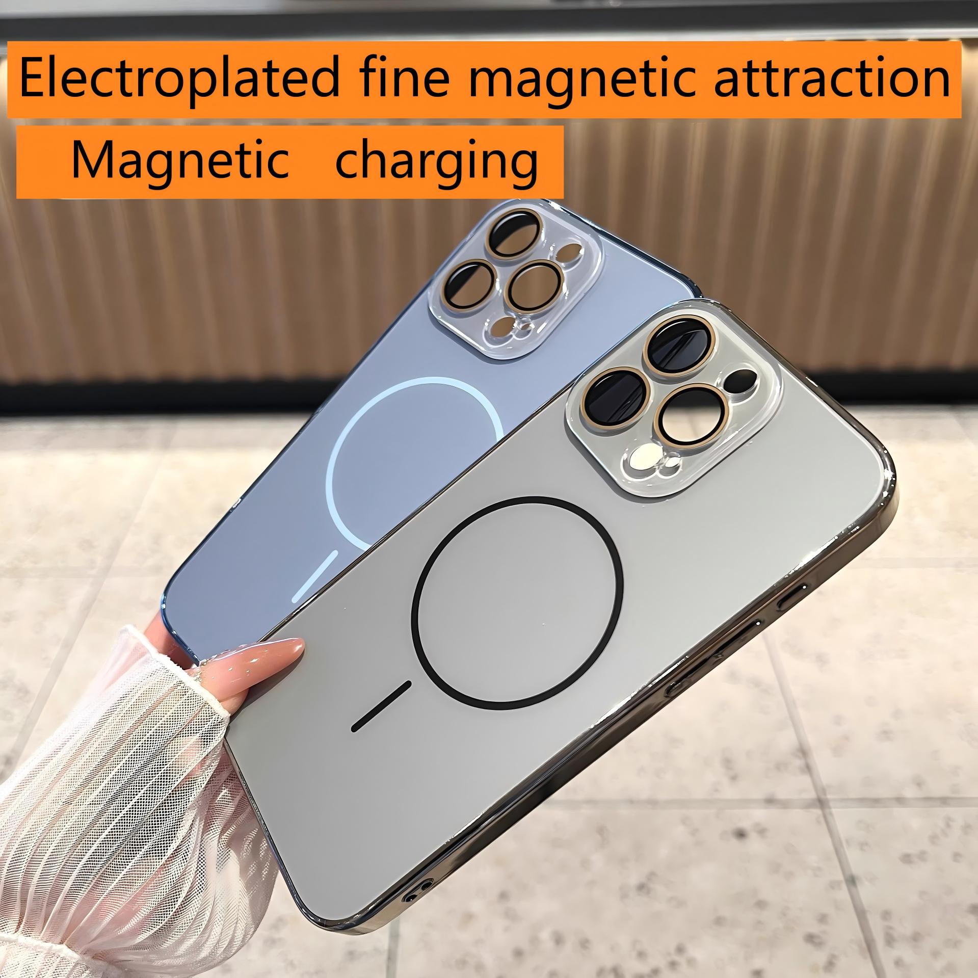 MagSafe Compatible Electroplated iPhone Case For iPhone 17/16/15/14/13/12/11 Pro Max/Pro/Plus/Air, Full Camera Protection, TPU+PC Shockproof Phone Cover