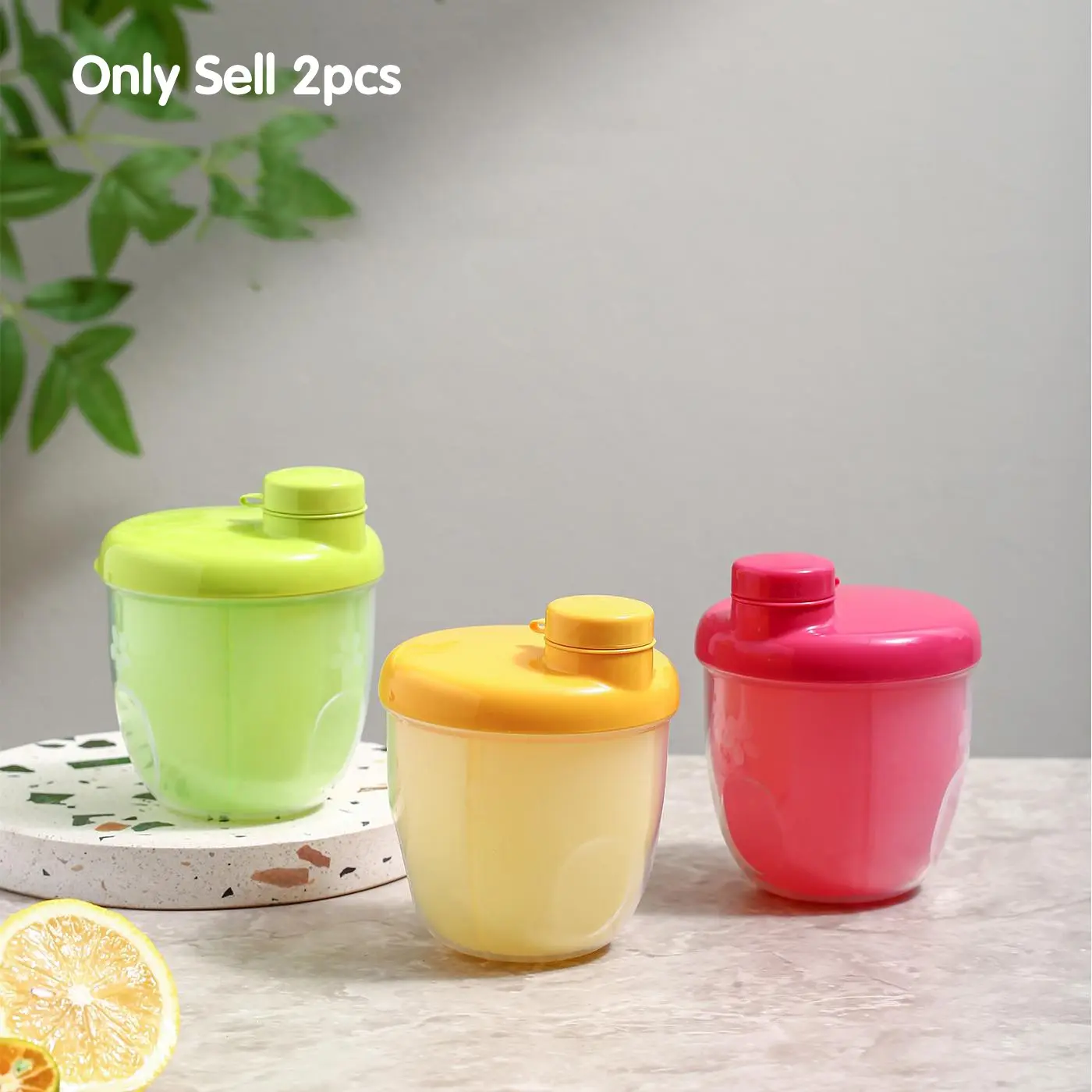 New Mini-Milk Powder Box, 3-Compartment Multi-Purpose Container, Rice Cereal & Snack Storage, Compact Lightweight Portable Dispenser