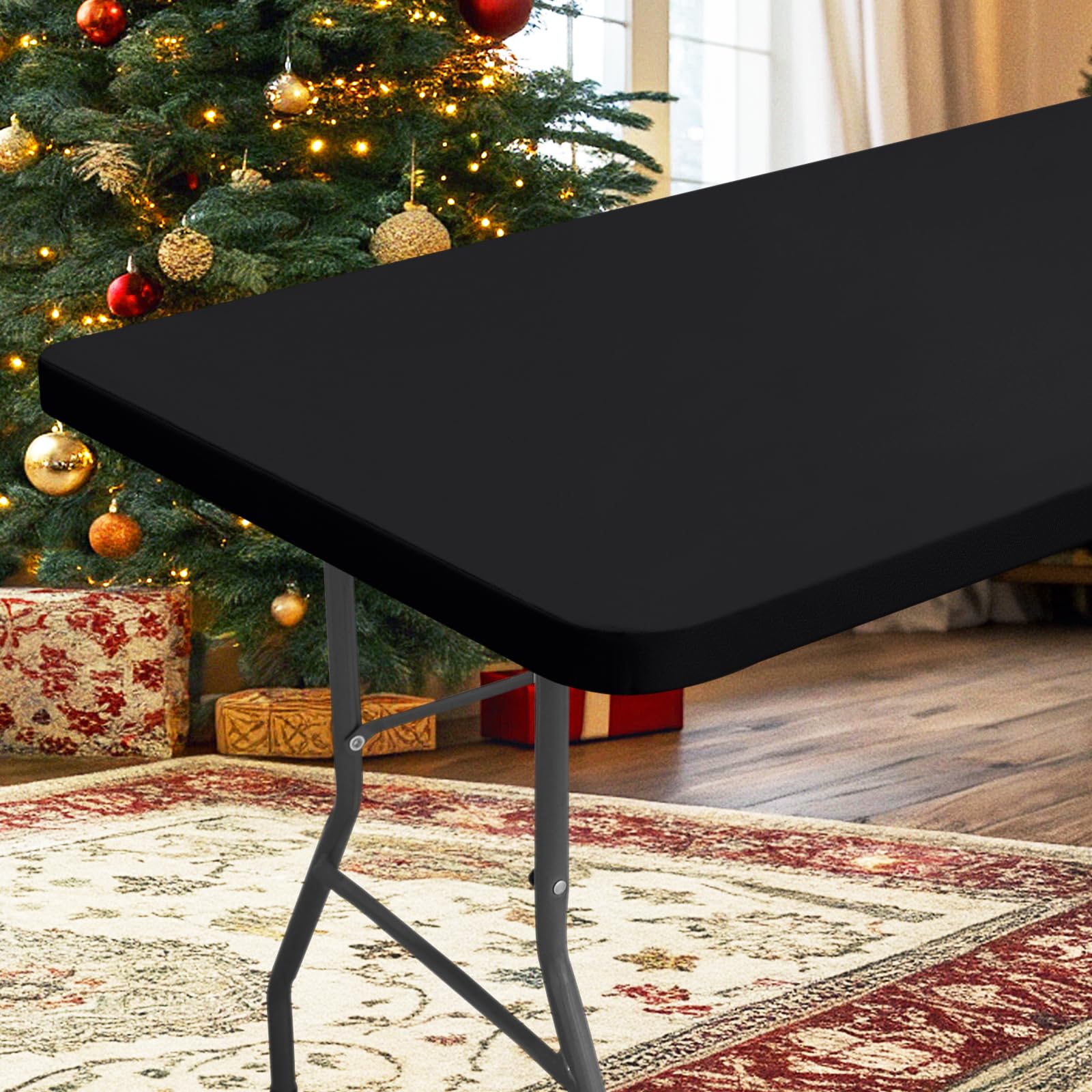 Hapihappy Rectangle Waterproof Table Cover Outdoor Picnic Camping Tablecloth Polyester Elastic Fitted Table Protector For Dinner