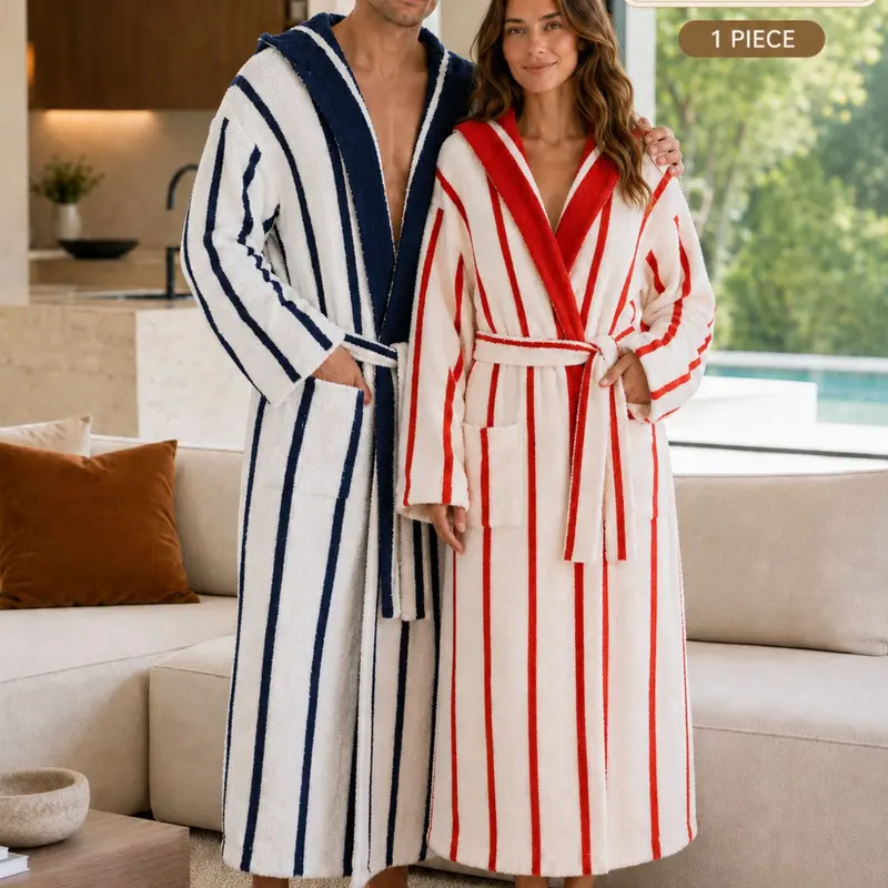 【COZY Soft Plush Feel】Thick and Plush Hooded Long Robe | Loose and Cozy Fit with Waist - Tying Belt, Side Pockets and Front Slit Design | Soft and Warm Material Resembling Coral Fleece | Ideal for Home Leisure