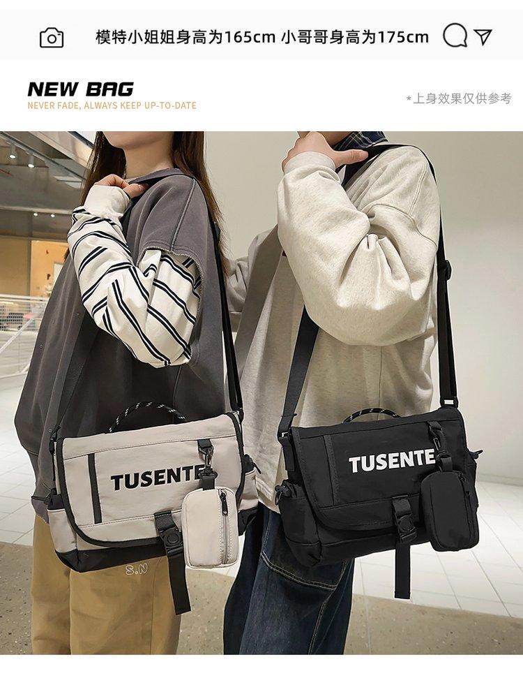 Open-top 2026 winter one-size-fits-all chest bag made of nylon fabric with lettering