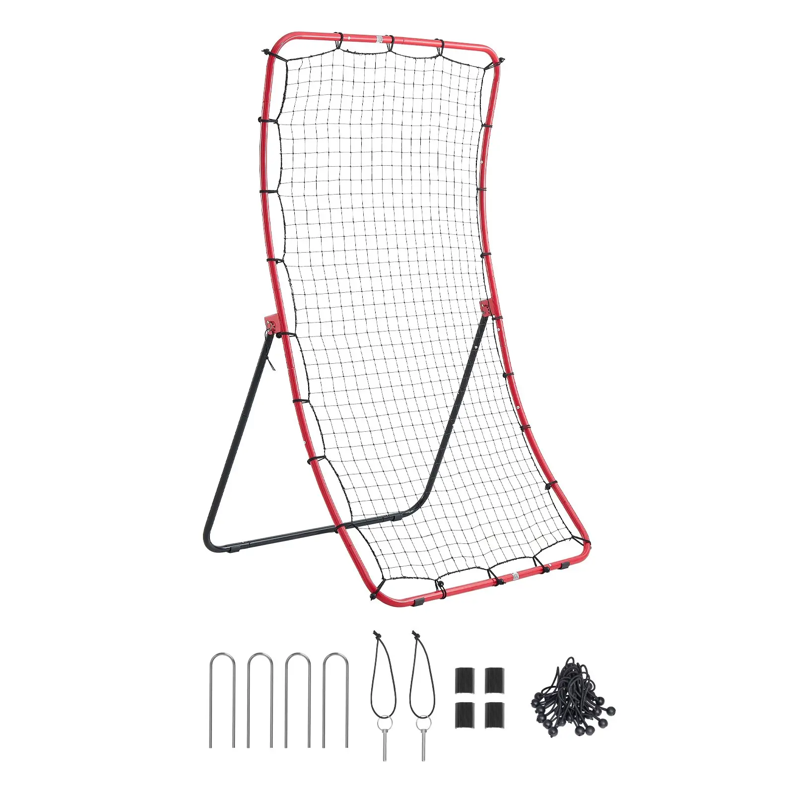 VEVOR Baseball Softball Rebounder Net, 4 x 4.5 to 4 x 6 ft Pitch Back Trainer, Steel Frame, Bounce Back Net for Pitching and Fielding Training