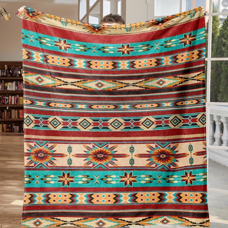 Boho Jungle Safari Blanket: Hand-Drawn Tropical Palm Tree & Leopard Throw With Tribal Vibes, Ultra Soft Plush Fleece Blanket Printed In USA For Boho Home Decor Lovers