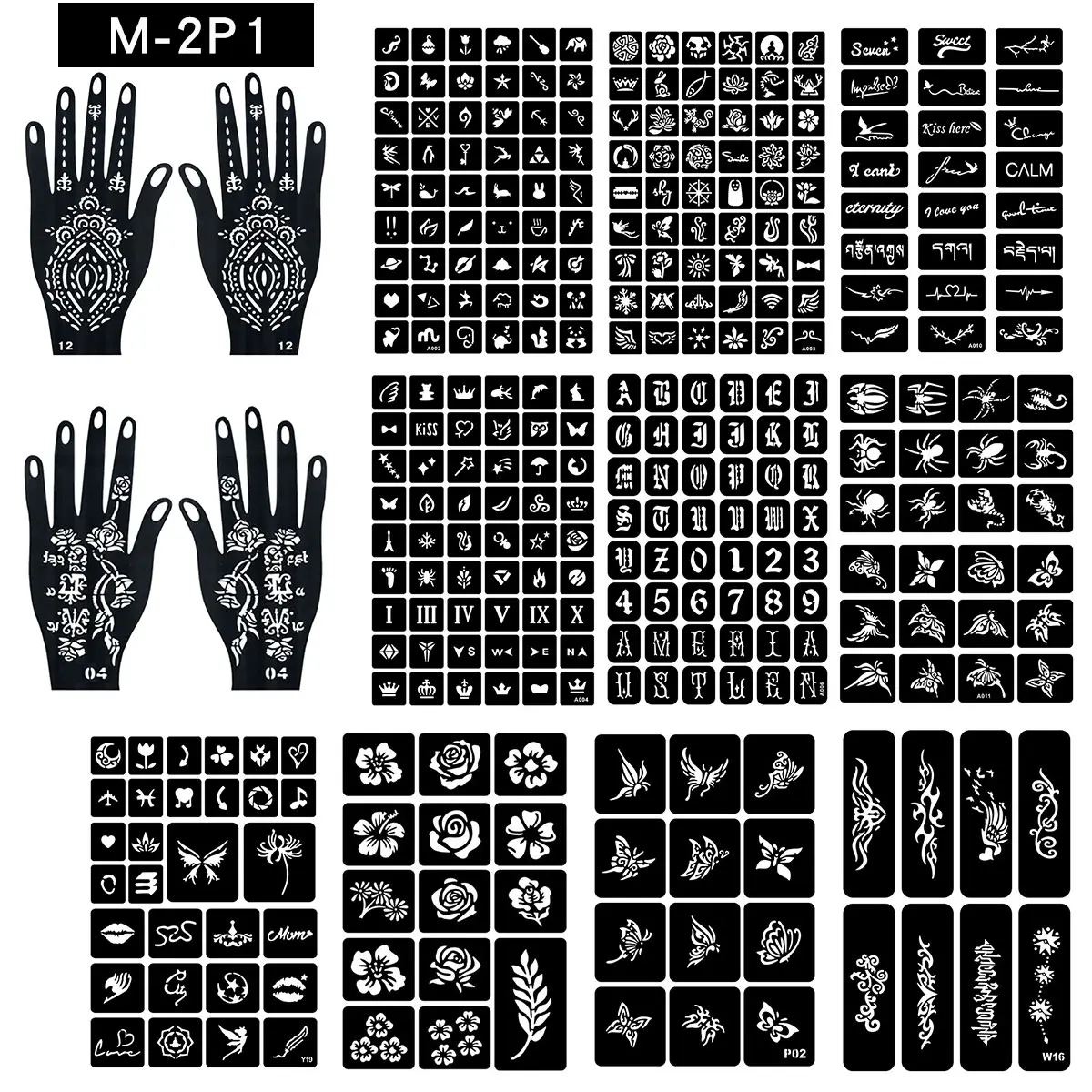 Unisex hollow tattoo stencil kit with delicate lines. Great for creating small tattoos with tattoo stickers. Waterproof & durable, friendly for beginners to make body art.