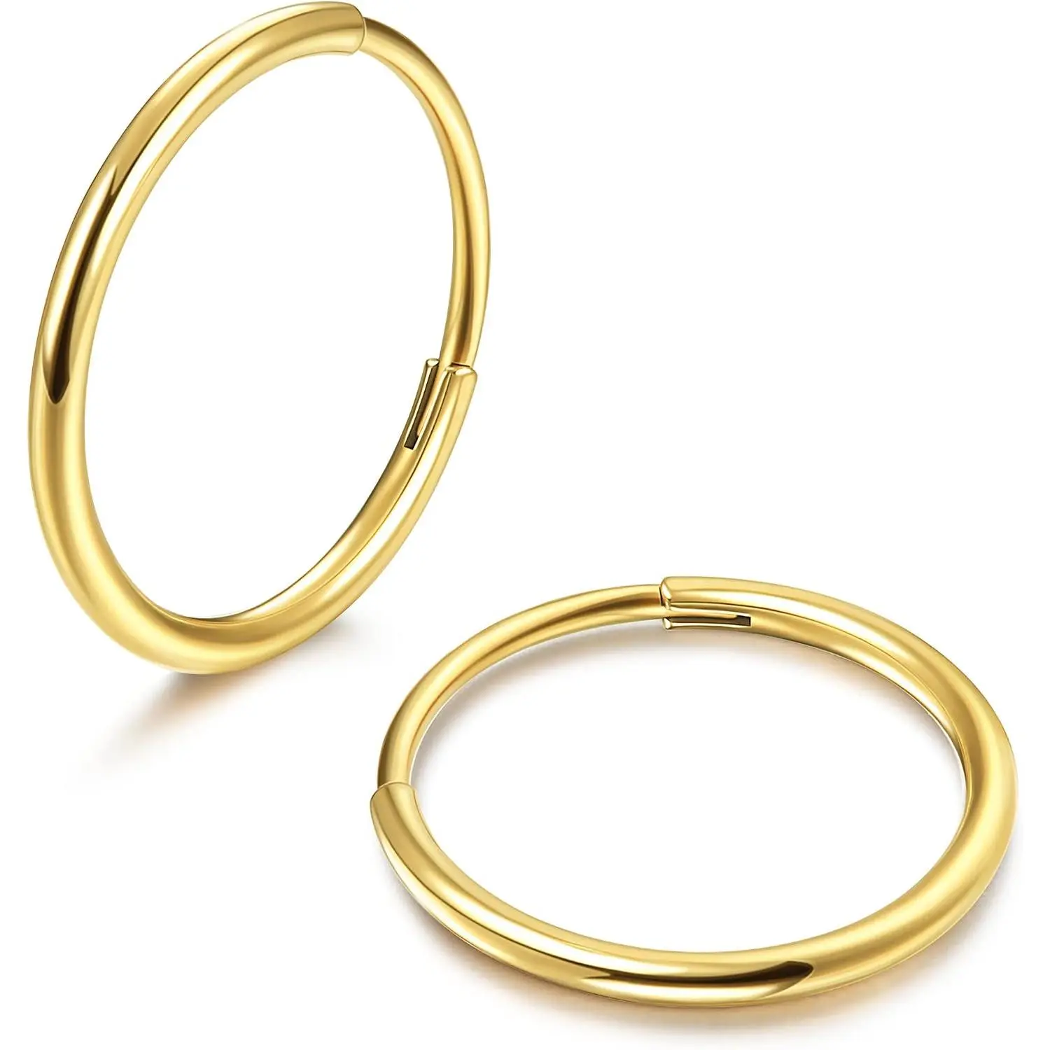 G23 Titanium Hoop Earrings Women Men 8/10/12mm | Small Hoop Earrings Huggie Hoop Earrings Cartilage Conch Helix Sleeper Ear  Hoop Earrings  for  Ears