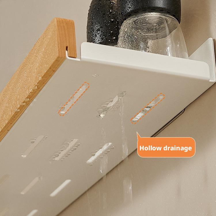 Wooden Wall Mounted Storage Rack No Drilling Required