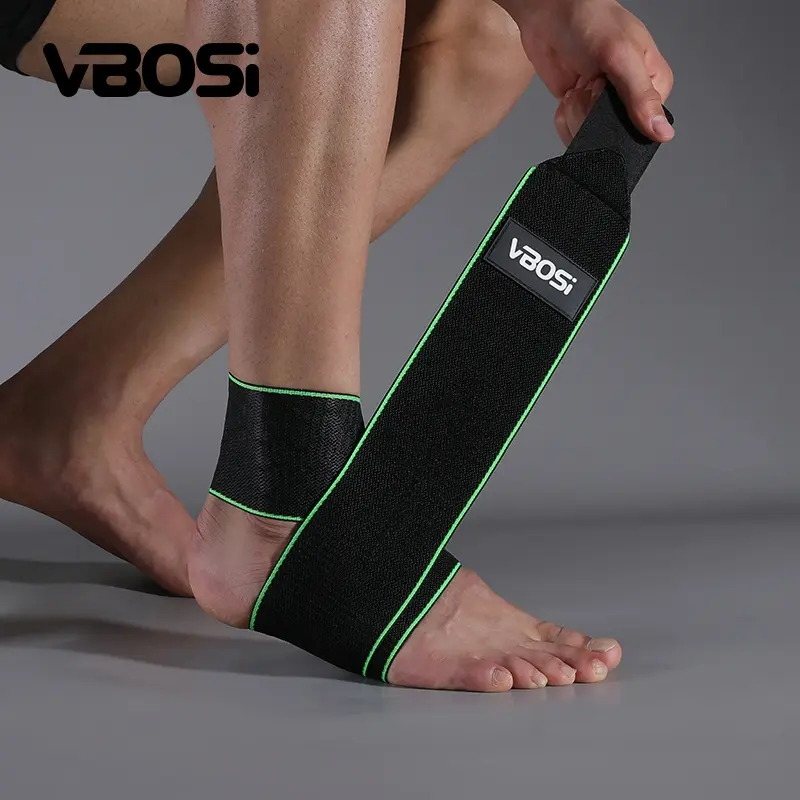 VBBOSI 1 Piece Women Men Anti Slip Adjustable Mild Compression Ankle Support Wrap – Elastic Band with Straps for Sports and Daily Use