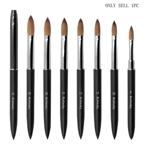 High Quality Kolinsky Acrylic Brush, New Wooden Handle, 100% Pure Kolinsky, Crimped Shape, Ideal for Acrylic Nails, Nail Art Brush