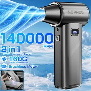 140000RPM Turbo Blower Jet Fan – Cordless Electric Air Duster, 4 Gears Adjustable, Strong Blowing for Car Snow Removal, Portable Type-C Charging with LED Light, Cordless Handheld Blower, Rechargeable Cordless Blower, Super Power Blower