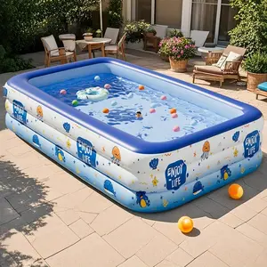 Large Inflatable Kiddie Pool for Kids and Adults, Extra Thick Durable PVC, Foldable Portable, Perfect for Backyard Outdoor Garden Summer Parties