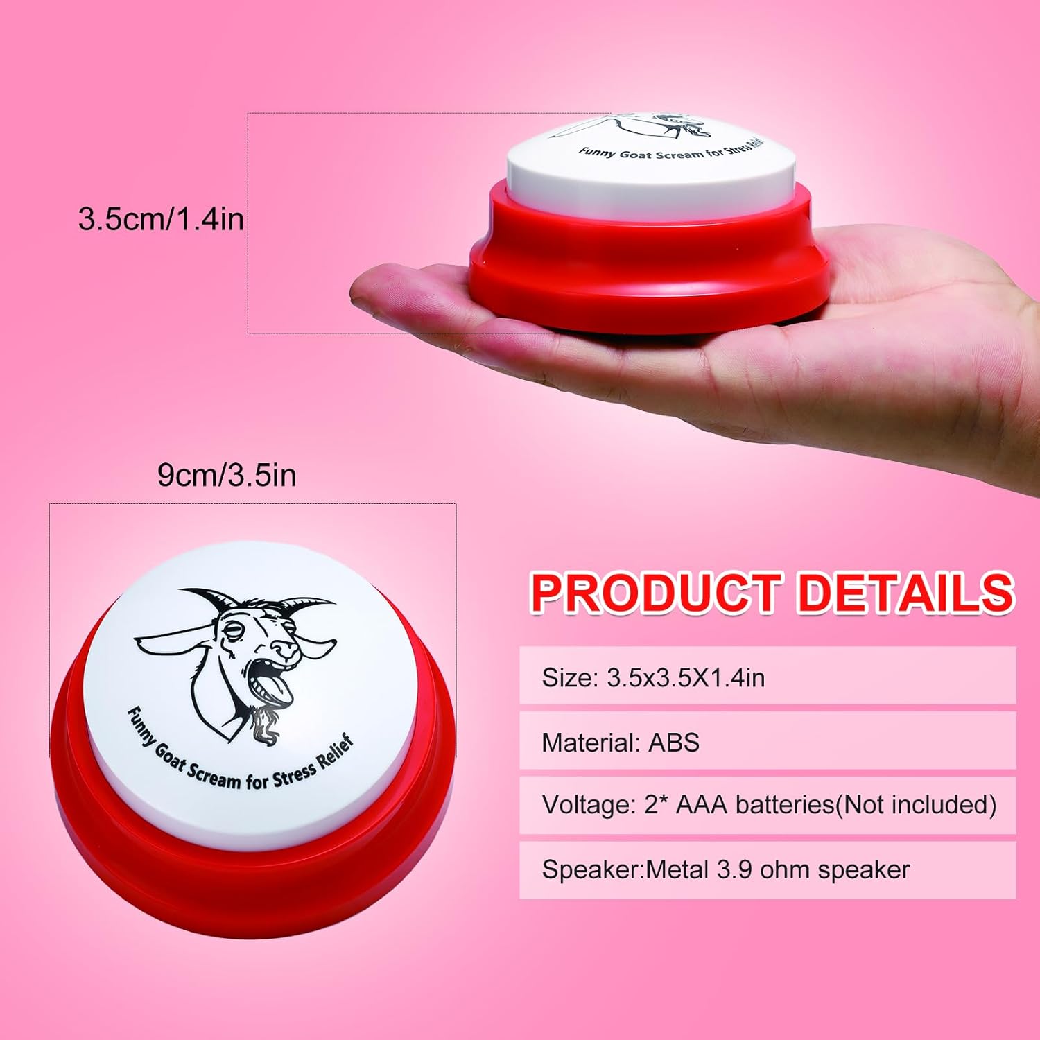 X-SRT46 Screaming Goat Sound Button,Screaming Goat Desk Toy Talking Button,Funny Gag Gifts for Men Women,Weird Things Office Pranks Stuff for Adults,Prank Noise Maker,White Elephant Gifts for Adults X-SRT46 Screaming Goat Sound Button,Screaming Goat Desk Toy Talking Button,Funny Gag Gifts for Men Women,Weird Things Office Pranks Stuff for Adults,Prank Noise Maker,White Elephant Gifts for Adults