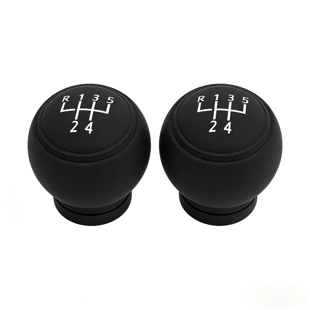 2pcs Car Manual Gear Shift Knob, 5 Speed Round Ball Shape, Universal Replacement, Gear Stick Knob for Manual Transmission Vehicles
