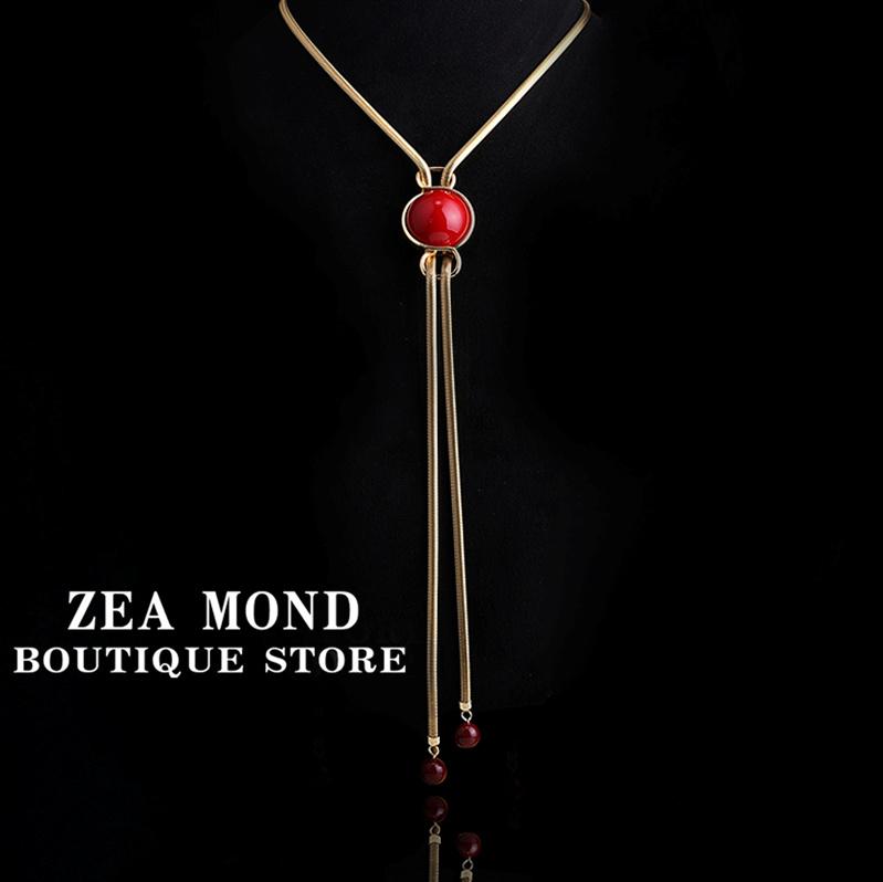 Copper alloy resin vintage style fashion necklace AS-ZH-18