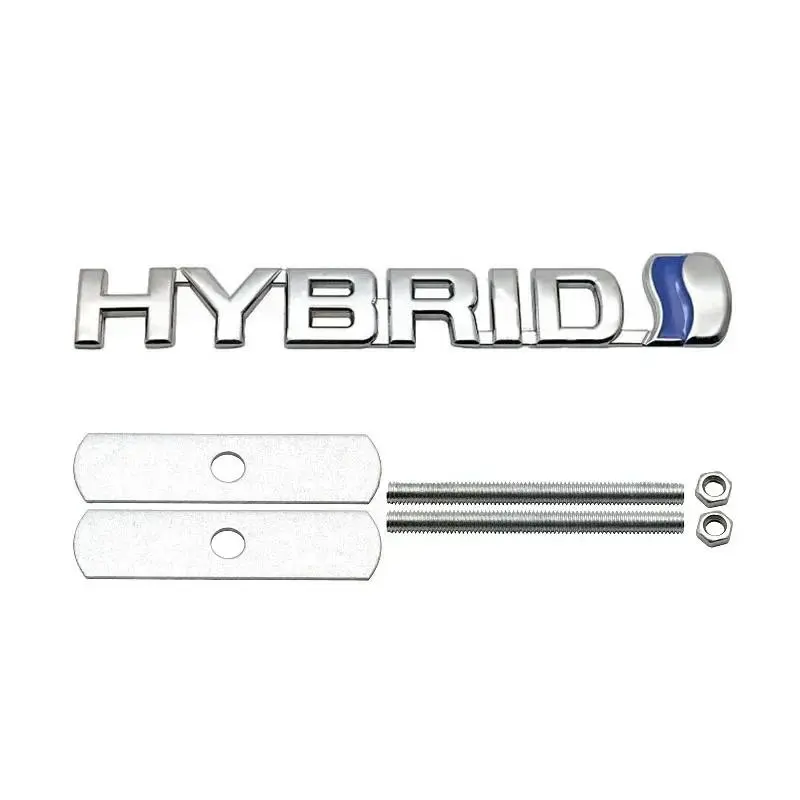 Metal HYBRID Car Front Grille Emblem Auto Body Trunk Badge Decal for  LandCruiser Yaris Camry Vios Corolla 4runner