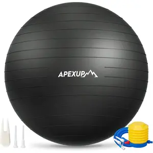Yoga Ball Exercise Ball Anti Slip Heavy Duty for Fitness, Balance & Core Workout, Balance Training, Pregnancy & Physical Therapy