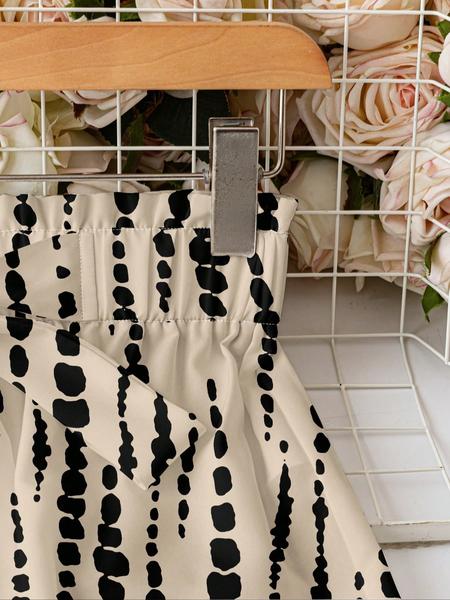 Women's casual and fashionable high waist elastic waist tie all over printed trousers wide leg pants, suitable for daily wear and outdoor activities, lazy time, beach vacation, the best choice for holidays