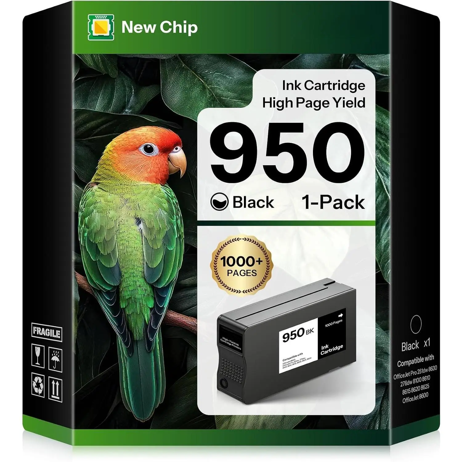 950 Black High-Yield Ink  Compatible 950 Ink  for  OfficeJet 8600; OfficeJet Pro 251dw 276dw 8100 8610 8615 8620 8625 8630 Printer(1 Pack)