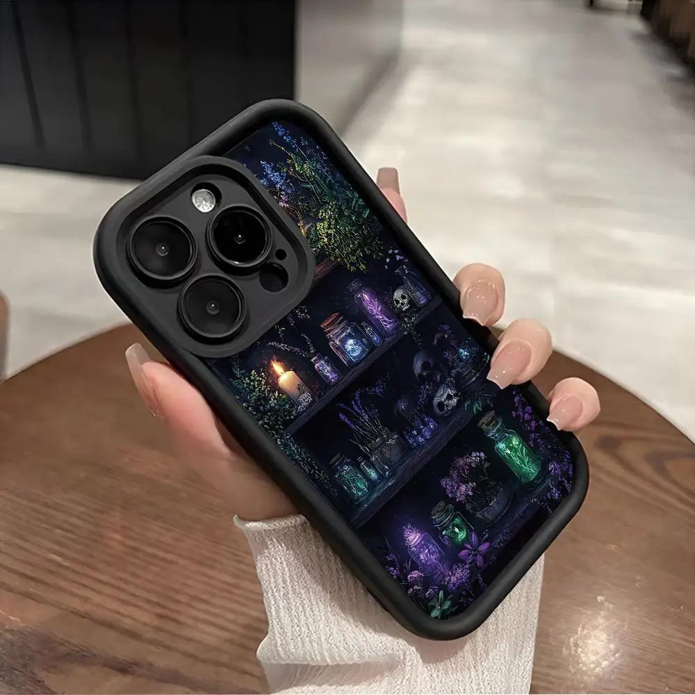 Phone Case - A Stylish TPU Phone Cover Featuring a Witch-Themed Bookshelf Design, Designed to Be Shockproof And Resistant to Drops, Compatible with for iPhone 17 E Air Pro ProMax iPhone16 15 14 Plus 13 12 Mini 11 X XS XR, for Halloween