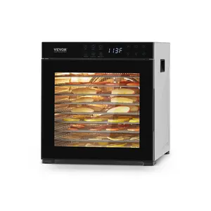 VEVOR Food Dehydrator Machine, 10 Stainless Steel Trays, 1000W Electric Food Dryer with Adjustable Temperature & 24-Hour Timer, Food-Dehydrator for Jerky, Meat, Fruit, Vegetables, Herbs, Dog Treats