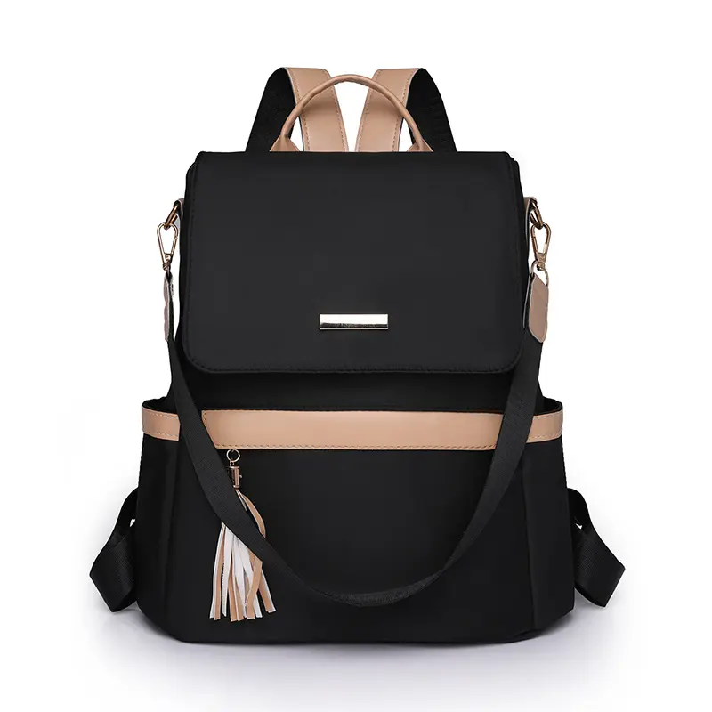 Women's Vintage Tassel Large Capacity Multi-Compartment Laptop Backpack, Convertible Casual Shoulder Daypack for Work Commute, Campus, Travel, Shopping and Daily Use,Padded Adjustable Straps, Secure Zipper Closure, Stylish Lightweight Everyday Carry Bag