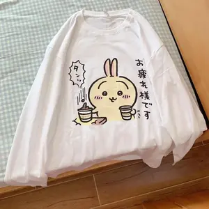 Chiikawa Cute Anime Hachiware Pajamas Pure Cotton Surrounding Round Neck Long Sleeves Trousers Home Cartoon Usagi Loose Suit