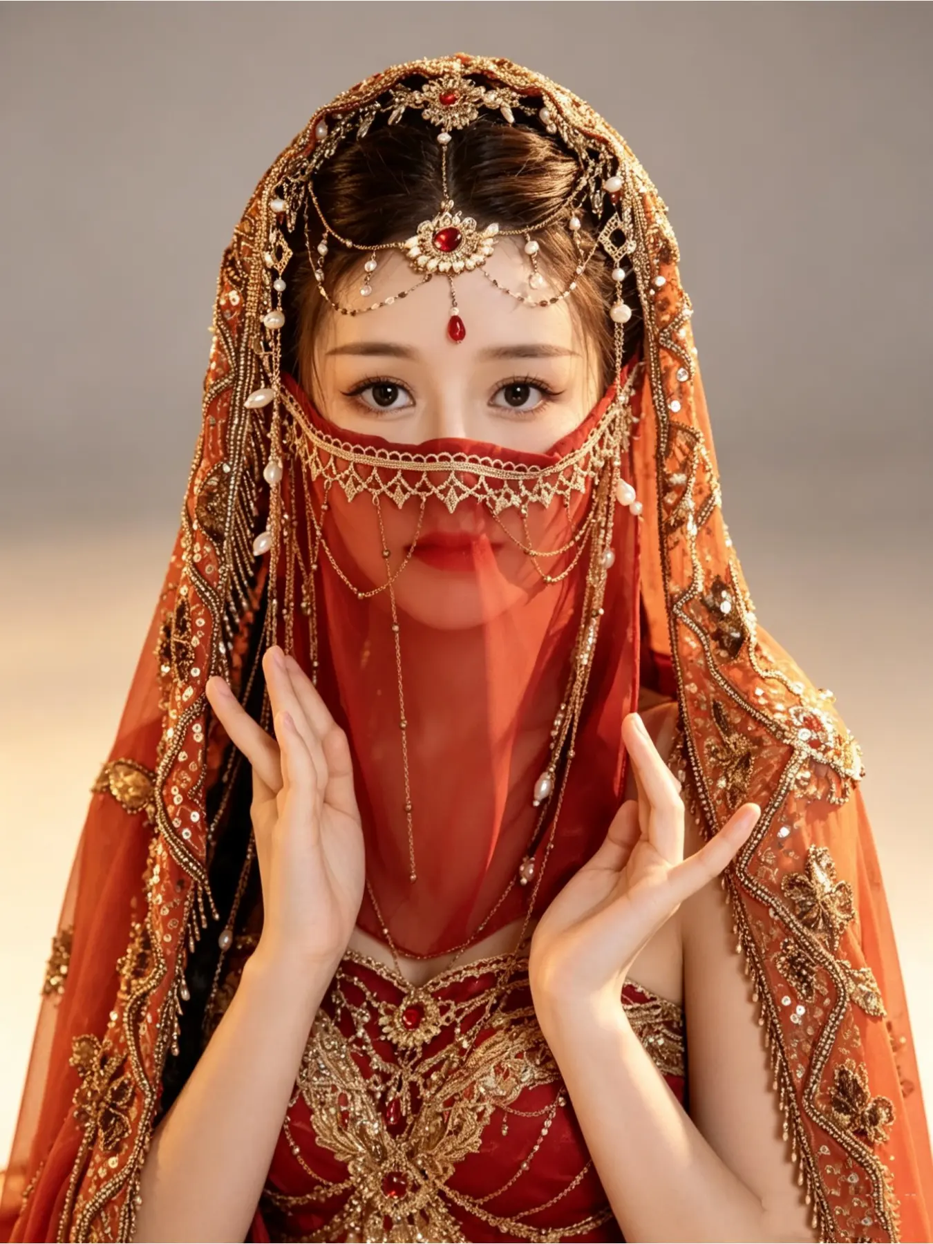 1-piece Fairy Ancient Style Veil Hair Accessory with Tassels, Hanfu Ancient Costume Cosplay Face Covering Decoration, Suitable for Festivals, Parties, Weddings, Banquets, and Dance Party Facial Accessories