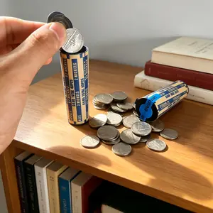 Us Coin Storage Tube, Money Box for 1 Cent, 5 Cents, 10 Cents, 25 Cents, Waterproof and Moisture-Resistant, Ideal for Collectors