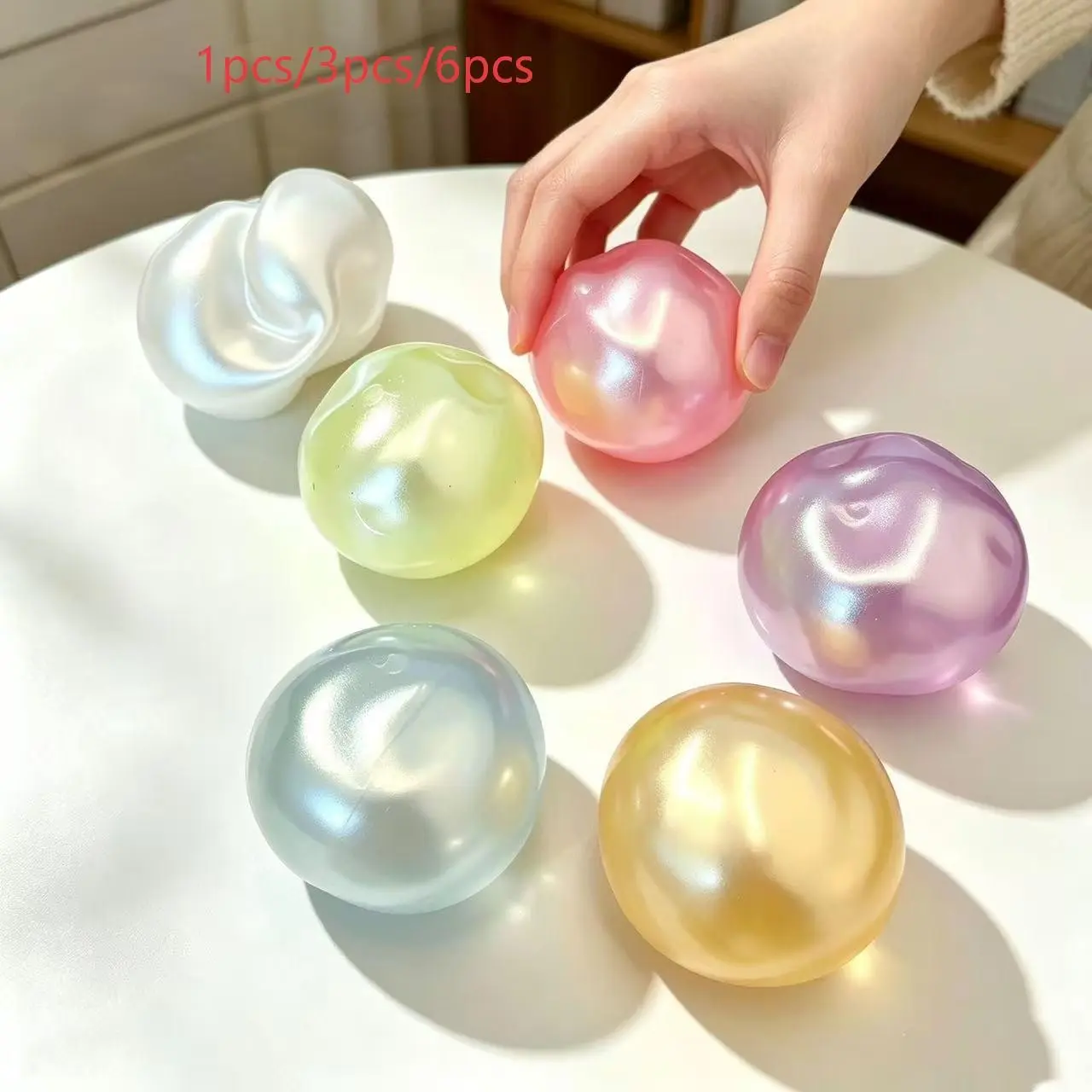 Shimmer Coconut Oil Stress Ball, Moldable Non-Rebound Texture, Perfect for Stress Relief, High-Quality Feel, Ideal Relaxation Toy