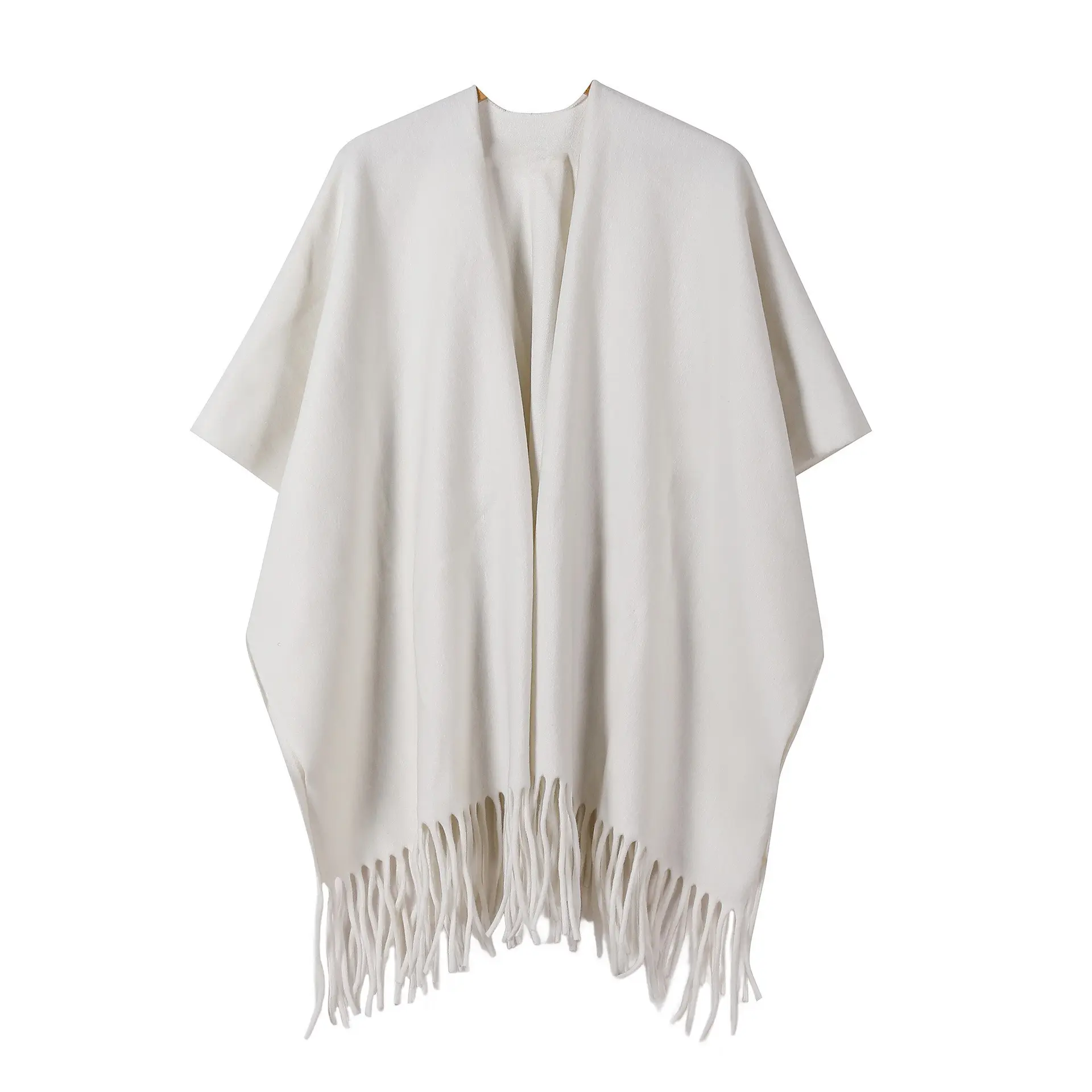 Women's Vintage Draped Wrap Shawl, Solid Color Thick Plush Fabric with High Heat Retention for Daily Autumn Winter Wear