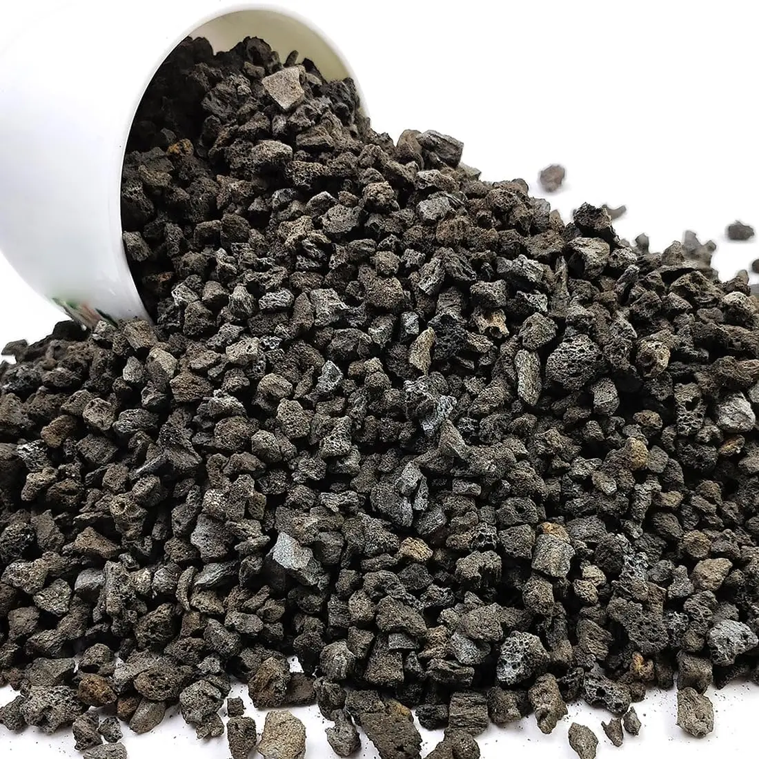 2lb Black Irregular-Shape Horticultural Lava Rocks - Soil Filler for Succulents, Cacti, Bonsai, Aquarium Decor, Craft Projects, Vase Fillers, Volcanic Rock