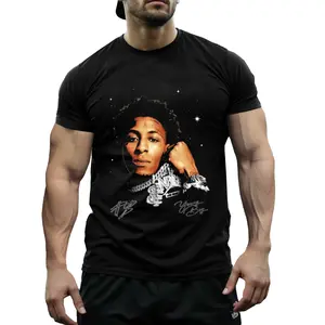 Hip Hop Fan Merch Youngboy Never Broke Again Tee, Starry Night Autograph Portrait Graphic, 220g Black High Elasticity Machine Washable Top
