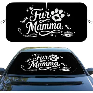 Dog Mom Car Windshield Sun Shade Fur Mama Paw Print Pet Lover Heatshield Window Car Sun​Shade Windshield Sun Shade Visor Protector for Car Sedan Truck SUV Accessories 59x31.5 Inch