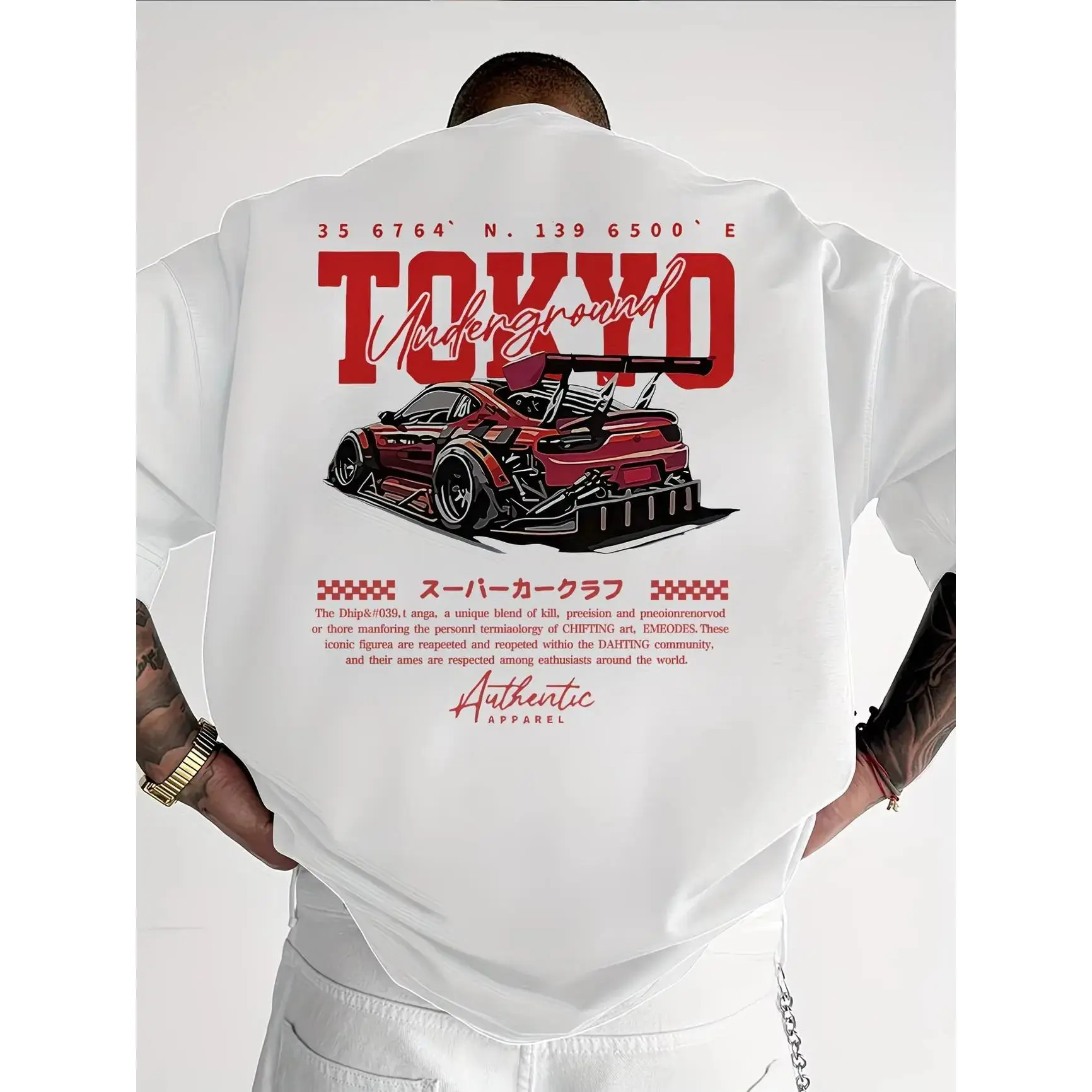 Men's Loose Fit Crew Neck Short Sleeve T-Shirt (S-5XL), Racing Car & English Digital Print Foldable Sports Top, Breathable All Seasons Outdoor Tee, Ideal Gift for Racing Fans, 3Xl, 4Xl, Casual, Graphic, Lightweight, Loose-Fitting