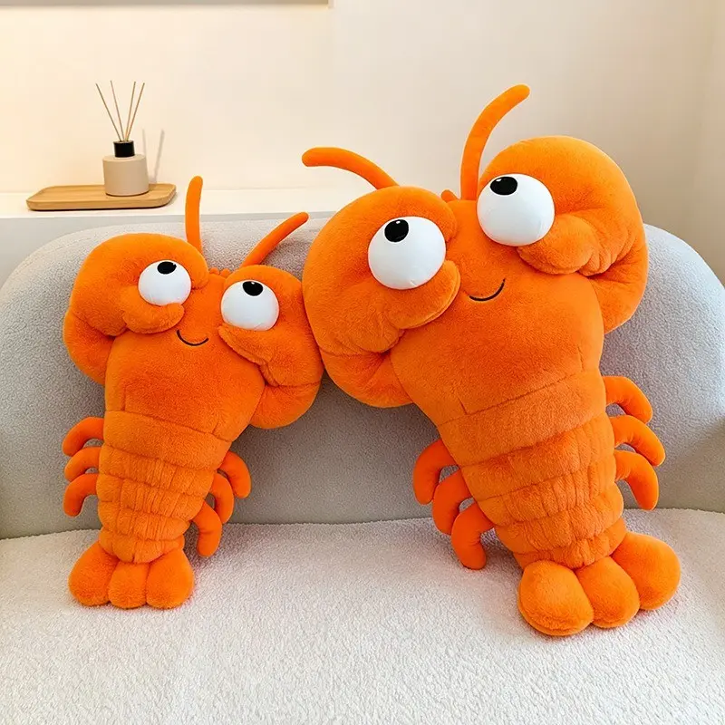 Lobster Doll Plush Toy, Seafood Series Sleeping Pillow, Sofa Decor, Aquarium Event Souvenir, Soft and Cozy, Perfect Gift Idea