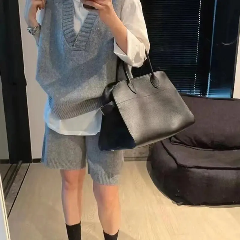 Vintage Tote Bag Large Capacity Canvas Shoulder Handbag Trendy Casual Commuter Work Bag Daily Carryall Purse Chic Retro Satchel