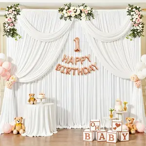 2 pieces of 10ft*10ft polyester backdrops, suitable for parties, birthdays, weddings, stages, exhibitions and other events