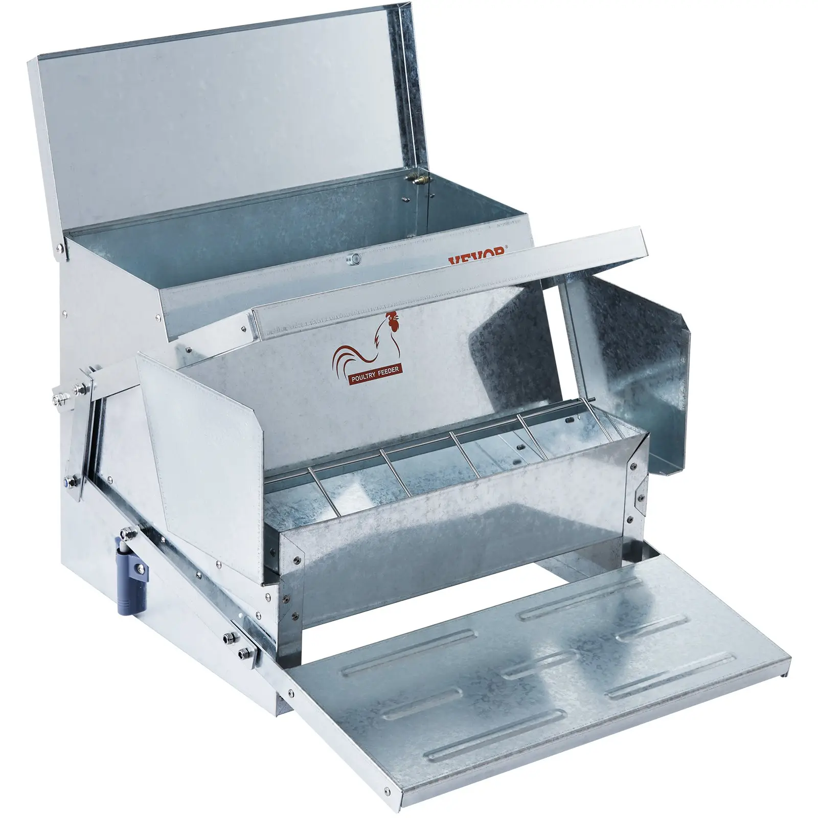 【DealsForYouDays】VEVOR Automatic Chicken Feeder, 25 lbs Capacity Feeds 10 Chickens up to 11 Days, Galvanized Steel Poultry Feeder