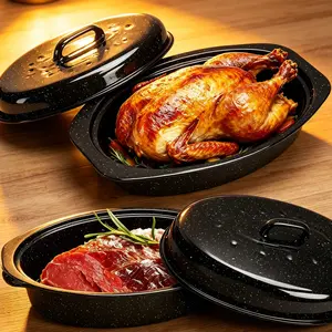 Enamel Roasting Chicken Oven, Enamel Pot, Turkey Cooker, Bestselling Enamel Plate, Perfect for Family Gatherings