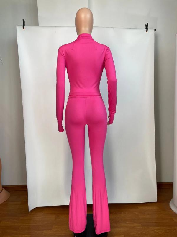 Fall Women Clothes Two Piece Flared Pants Tracksuits Set Casual Gym Active Wear 2 Piece Set Lounge Womens Matching Sets Womenswear Comfort