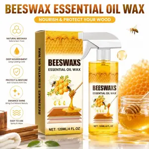 All-In-One Beeswax Wood Care Spray Cleaner, Safe for Hardwood, Rosewood, Cabinets & Antiques, Food-Safe Formula, Restores Natural Luster in Minutes