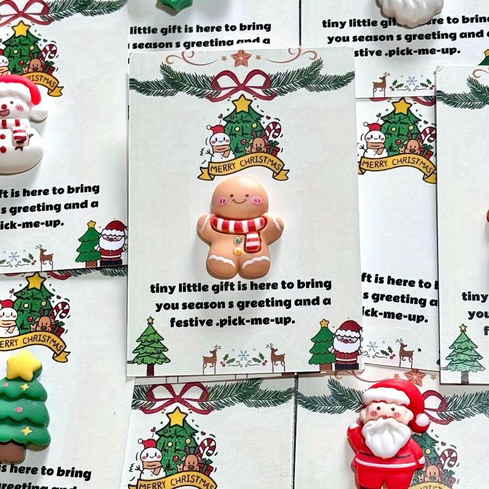Get Ready for This Christmas, 10Pcs Cute Christmas Greeting Card Set, Santa/Snowman/Reindeer/Gingerbread Man Holiday Cards for Gift