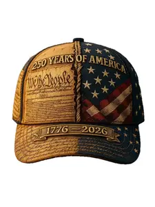 Unisex Independence Day 250th Anniversary Baseball Hat, Adjustable 3D Digital Print, Casual Street Style, Perfect Gift for Friends, Adjustable Streetwear Hat