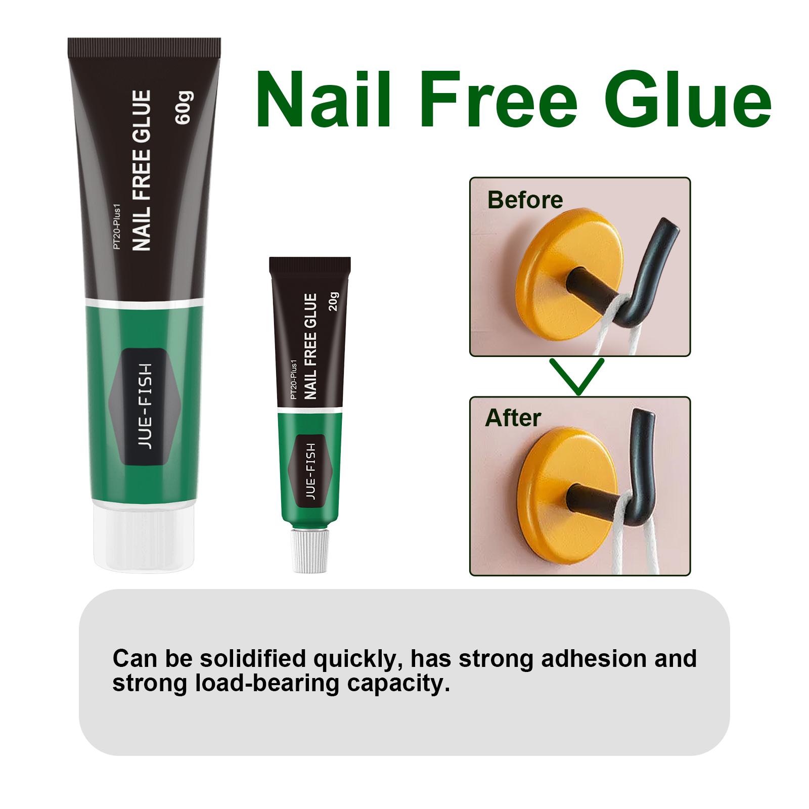 Jue-Fish Nail Free Adhesive, Strong Adhesion Fast Drying Metal Plastic Adhesive Glass Adhesive Fast Drying Multi-Functional Adhesive