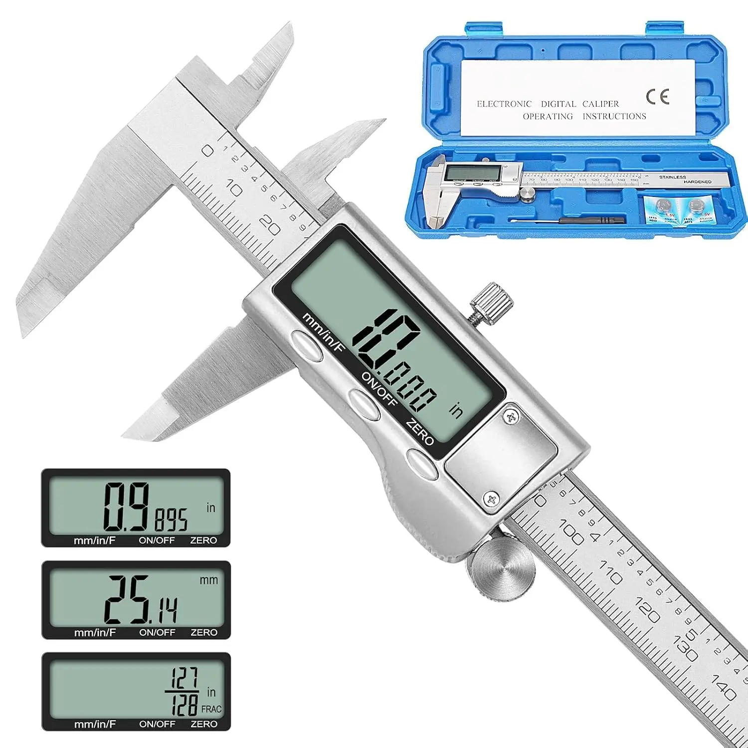 Digital Caliper,  0-6 Inch Measuring Tool with Large LCD Screen
