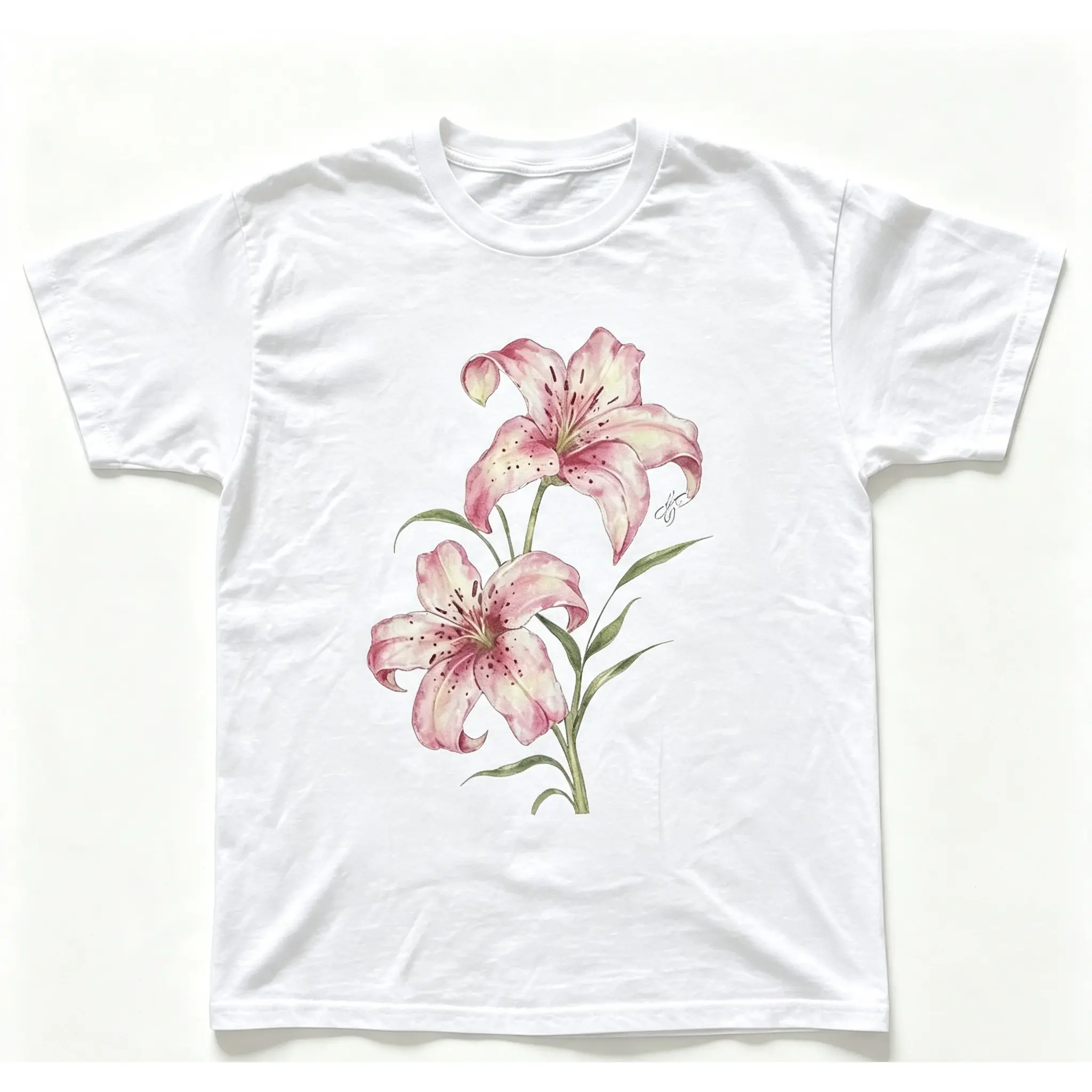 Pink Lily Floral Graphic T Shirt Unisex 100% Cotton Tee Vintage Botanical Flower Nature Lover Gift Shirt