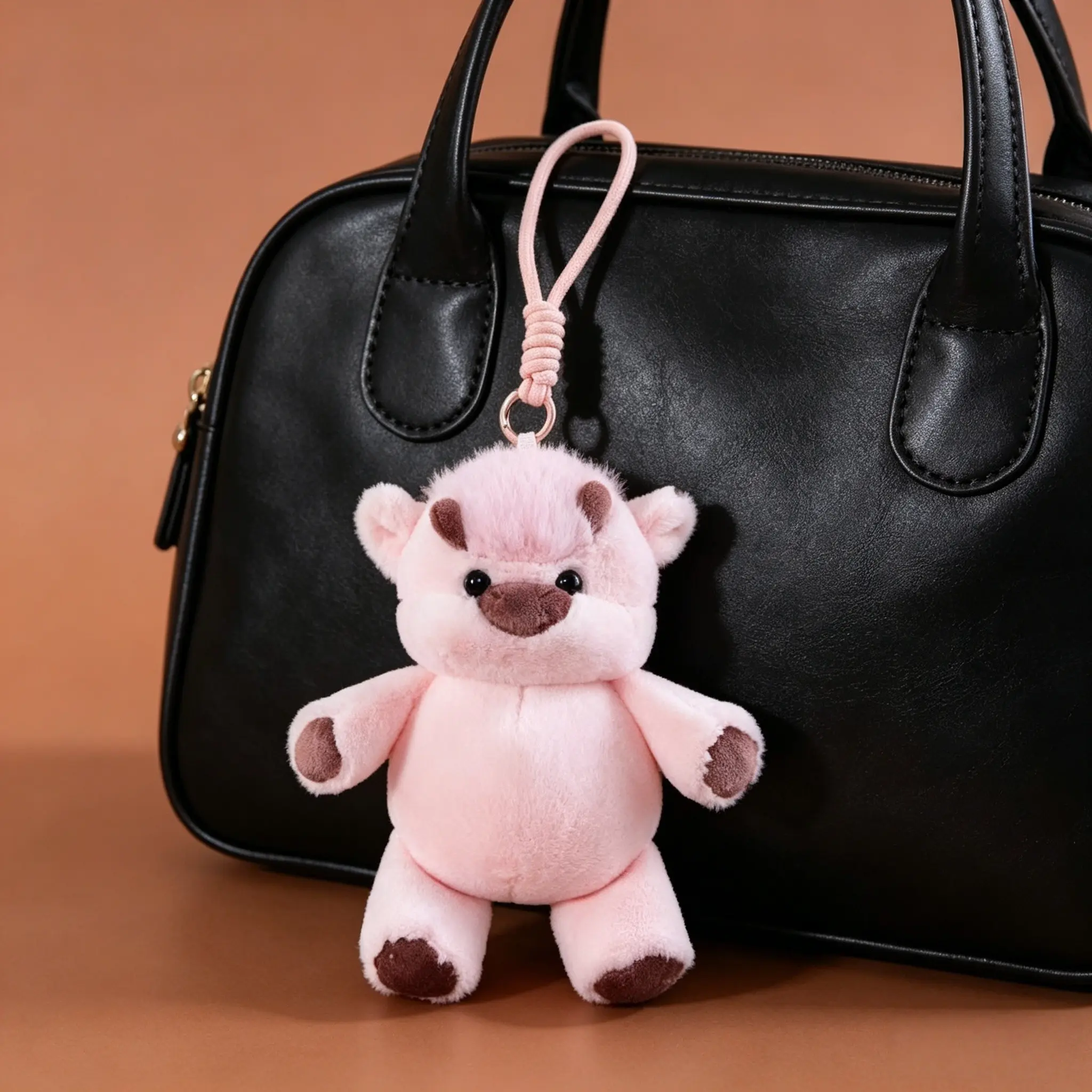 Cute Running Cow Plush Pendant Keychain, Bag Accessory, Pants Decoration, Perfect Gift for Friends, Party Souvenir