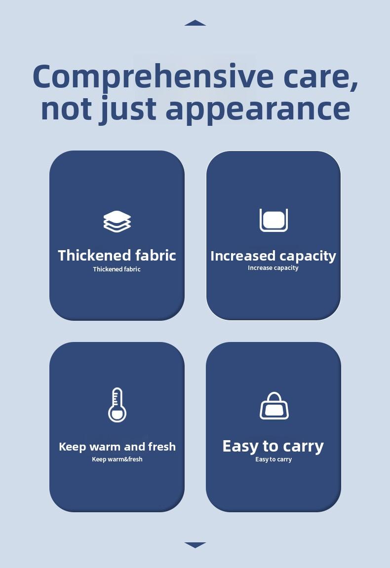 New simple lunch bag with large capacity, stylish portable lunch bag for outings, factory-made aluminum foil thickened insulated lunch bag